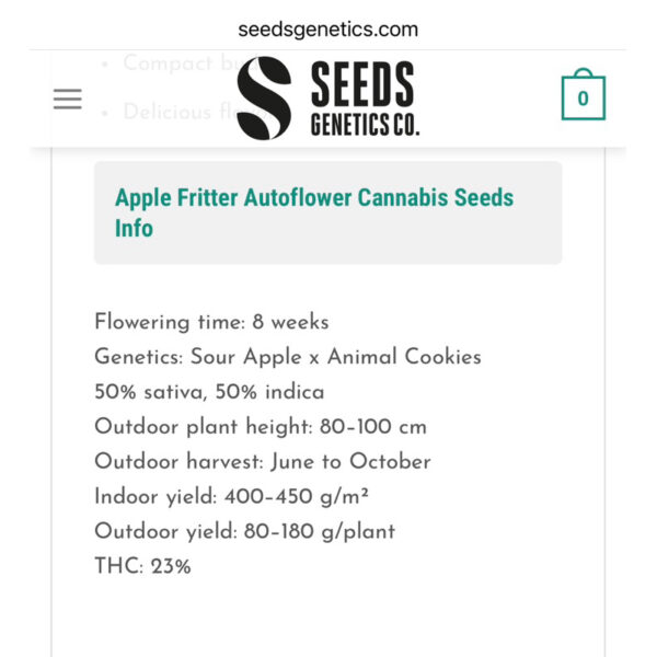 เมล็ดกัญชา Apple Fritter (Auto) - Seeds Genetics.Co - Image 3
