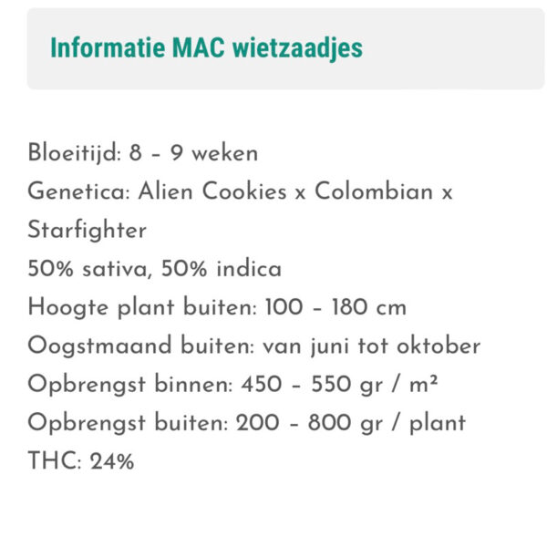 เมล็ดกัญชา MAC (Fem) ขายดี* - Seeds Genetics.Co - Image 5