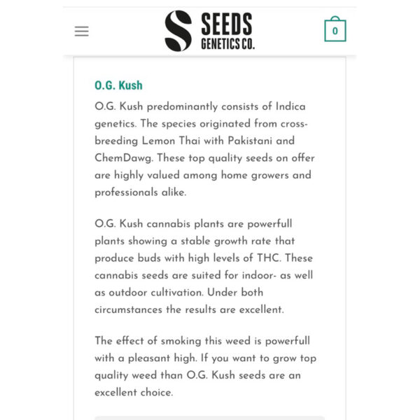 เมล็ดกัญชา OG Kush (Fem) - Seeds Genetics.Co - Image 4