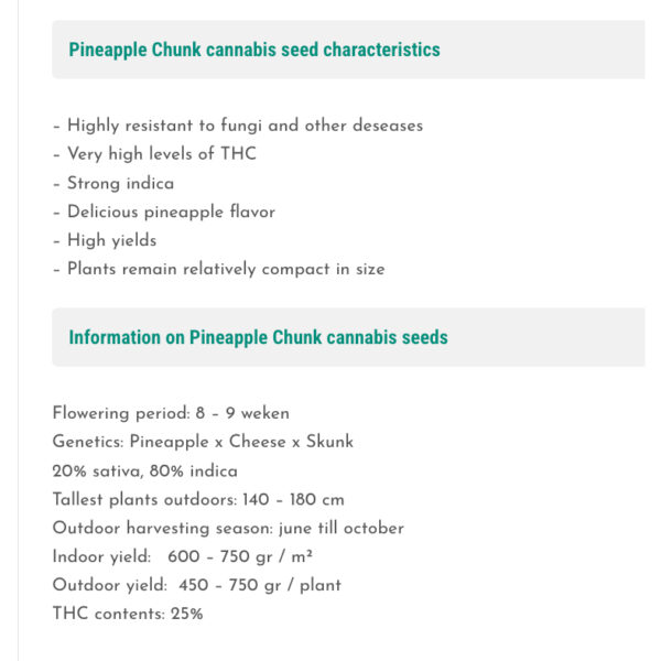 เมล็ดกัญชา Pineapple Chunk (Fem) - Seeds Genetics.Co - Image 5