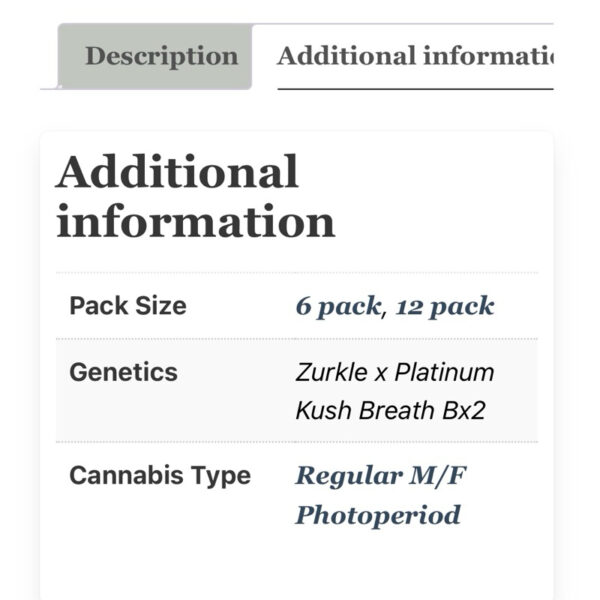 เมล็ดกัญชา Platinum Zurkle (Reg) 12/2024* สุ่มเพศใหม่ล่าสุด - In House Genetics - Image 5