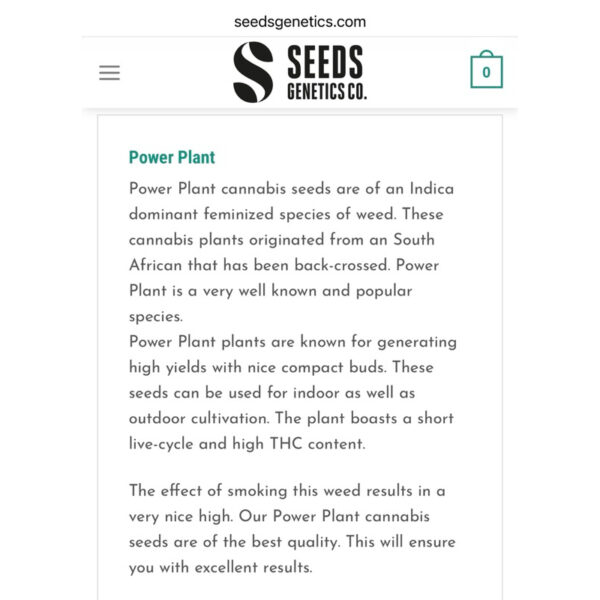 เมล็ดกัญชา Power Plant - Seeds Genetics.Co (Fem) - Image 5