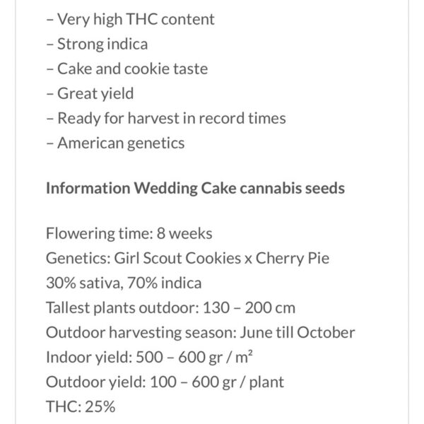 เมล็ดกัญชา Wedding Cake (Fem) - Seeds Genetics.Co - Image 3